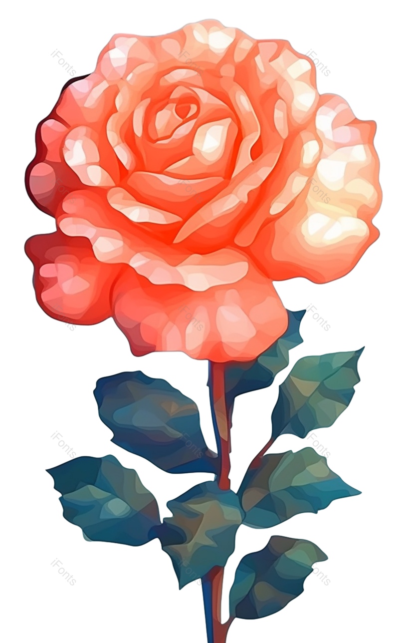 叶子图片,清新元素,红色的花PNG,粉色玫瑰免抠素材